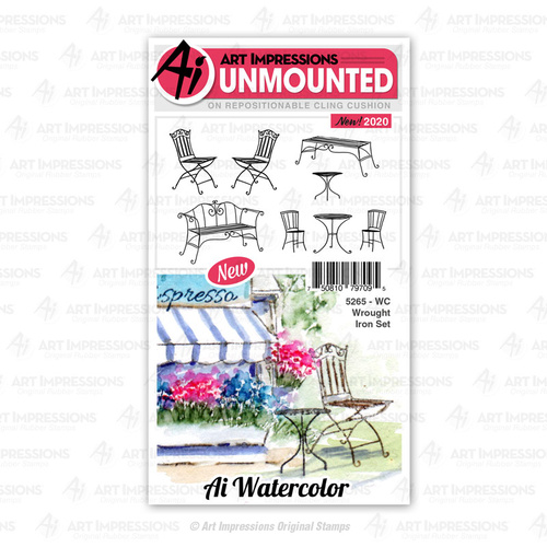 Art Impressions Watercolours Stamp Wrought Iron Set