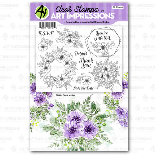 Art Impressions Stamp Floral Invites