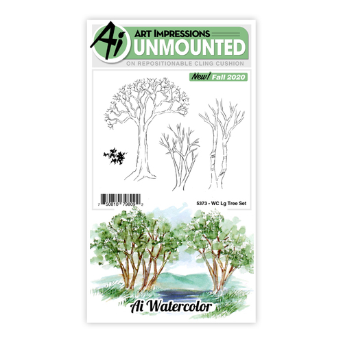 Art Impressions Watercolours Large Tree Stamp Set