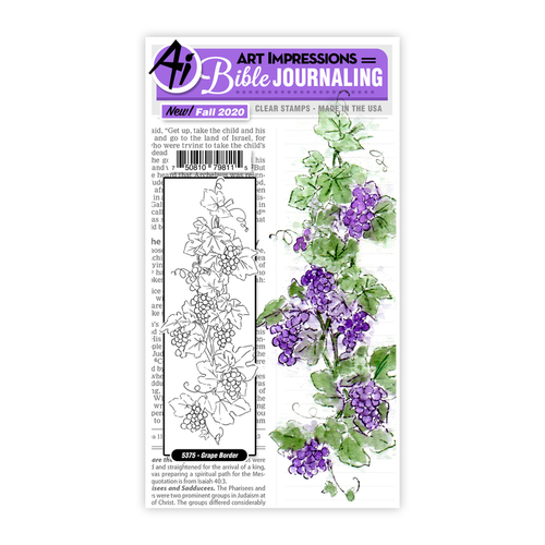 Art Impressions Bible Journaling Grape Border Stamp Set