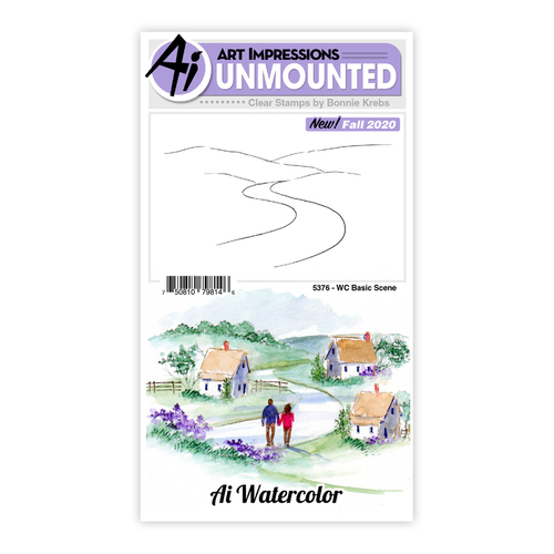Art Impressions Watercolours Basic Scene Stamp 
