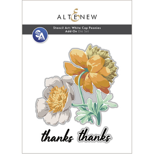 Altenew Stencil Art- White Cap Peonies Add-On Die