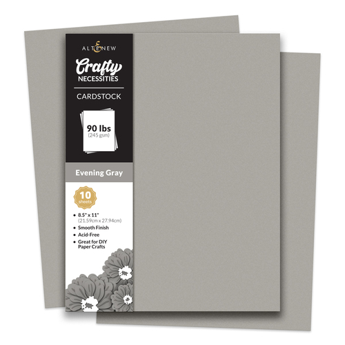Altenew Crafty Necessities Cardstock - Evening Gray  (10 sheets/set)