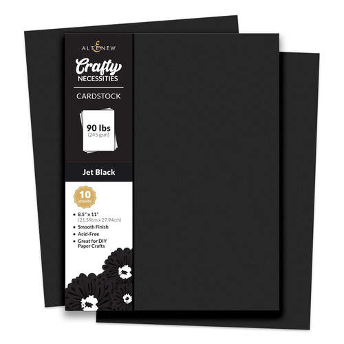 Altenew Crafty Necessities Cardstock - Jet Black  (10 sheets/set)