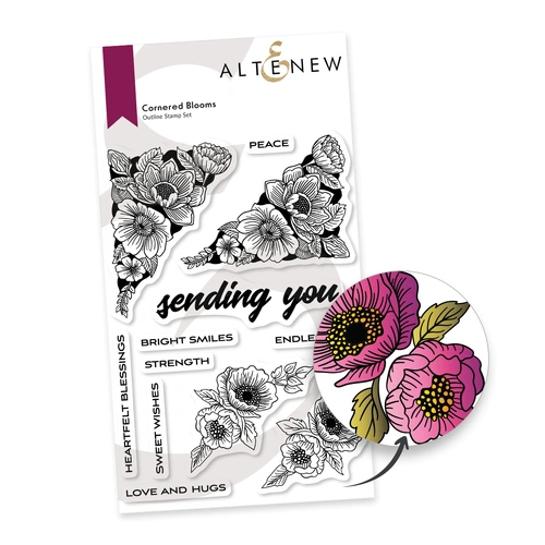 Altenew Cornered Blooms Stamp Set