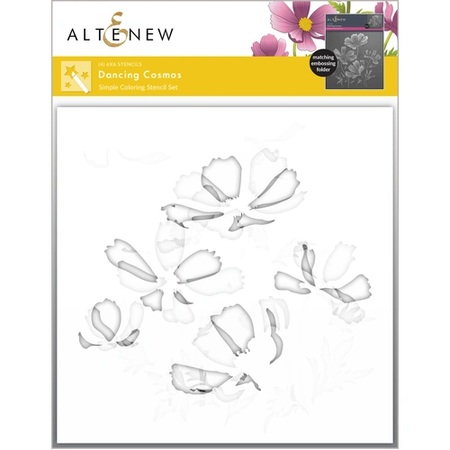 Altenew Dancing Cosmos Simple Coloring Stencil Set (4 in 1)