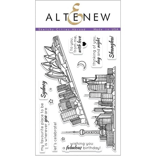 Altenew Sketchy Cities Abroad Stamp Set