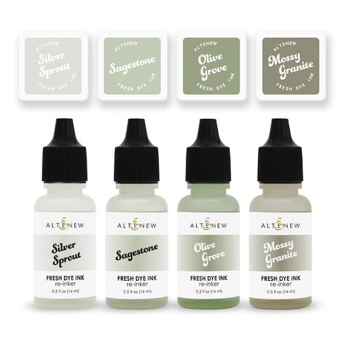 Altenew Fresh Dye Ink Mini Cube & Reinker Bundle - Sage Garden 