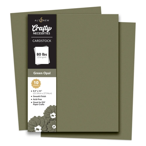 Altenew Crafty Necessities Cardstock - Green Opal (10 sheets/set)