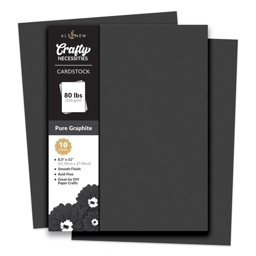 Altenew Crafty Necessities Cardstock - Pure Graphite (10 sheets/set)