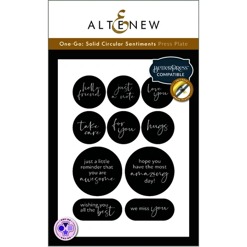 Altenew One-Go: Solid Circular Sentiments Press Plate