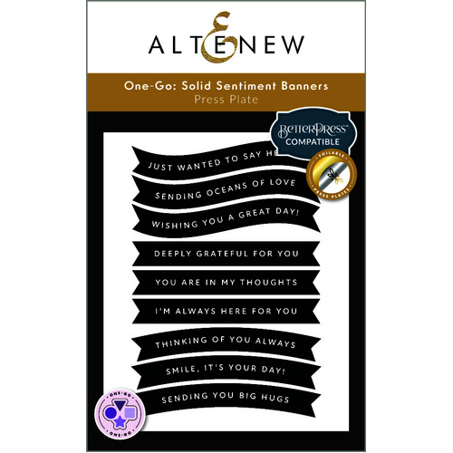 Altenew One-Go: Solid Sentiment Banners Press Plate