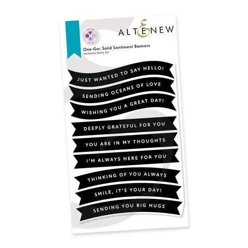Altenew One-Go: Solid Sentiment Banners Stamp Set