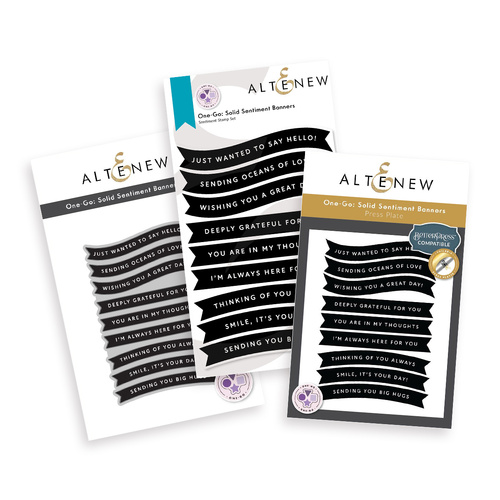 Altenew One-Go: Solid Sentiment Banners Bundle