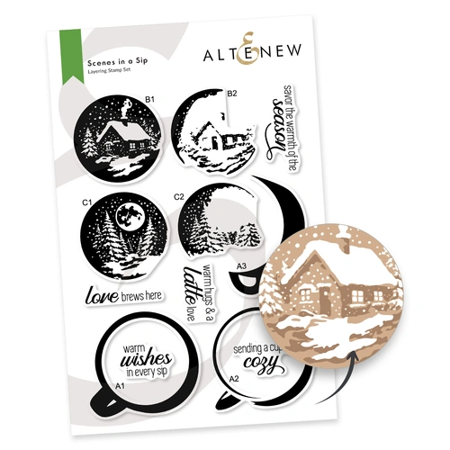 Altenew Scenes in a Sip Stamp Set