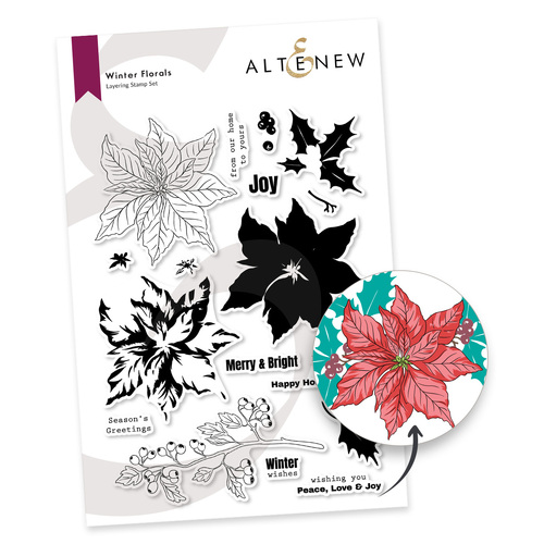 Altenew Winter Florals Stamp Set