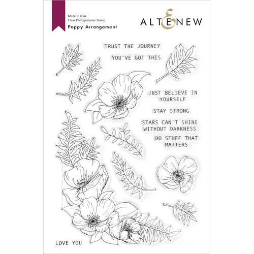 Altenew Poppy Arrangement Stamp Set