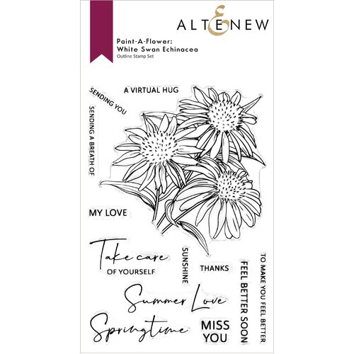 Altenew Paint-a-Flower : White Swan Ecinacea Outline Stamp Set