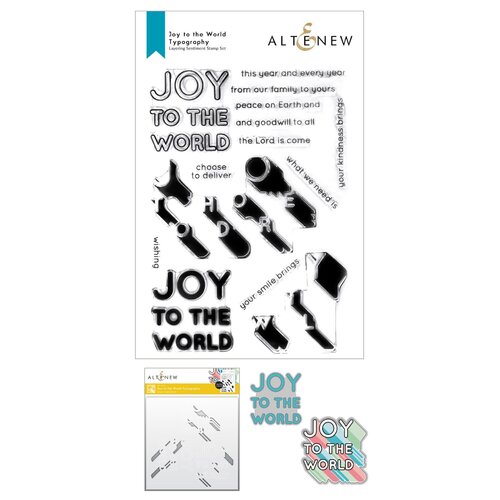 Altenew Joy to the World Typography Stamp & Die & Stencil Bundle