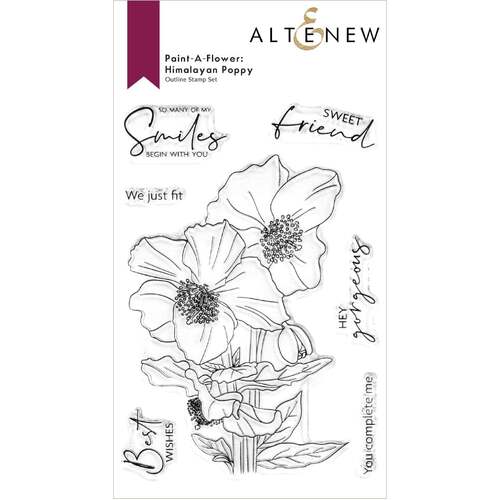 Altenew Paint-a-Flower : Himalayan Poppy Outline Stamp Set