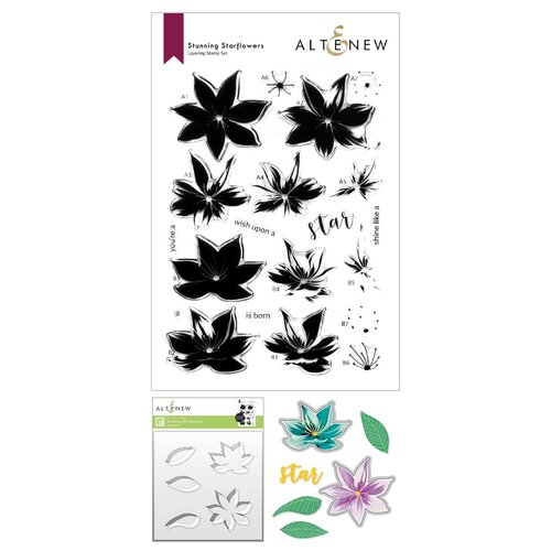 Altenew Stunning Starflowers Stamp, Die & Stencil Bundle