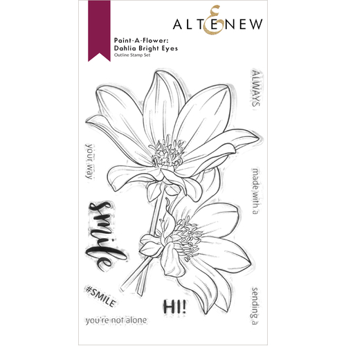 Altenew Paint-A-Flower: Dahlia Bright Eyes Outline Stamp Set