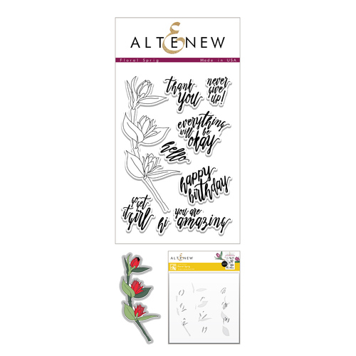 Altenew Floral Sprig Stamp, Die & Stencil Bundle
