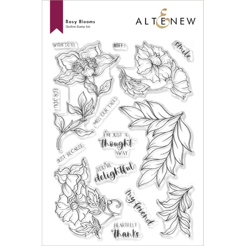 Altenew Rosy Blooms Stamp Set