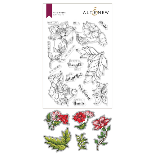 Altenew Rosy Blooms Stamp & Die Bundle