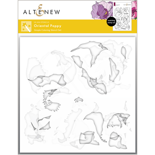 Altenew Oriental Poppy Simple Coloring Stencil Set
