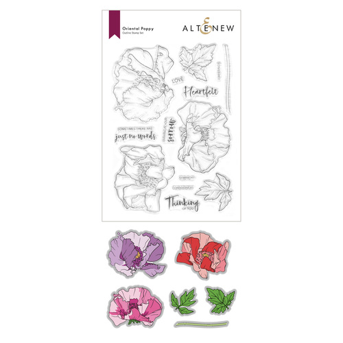 Altenew Oriental Poppy Stamp & Die Bundle