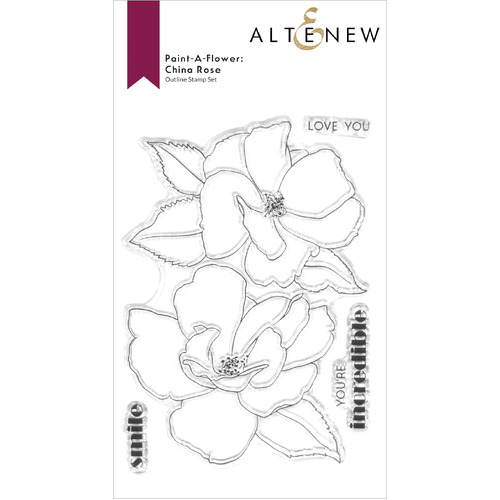Altenew Paint-A-Flower : China Rose Outline Stamp Set