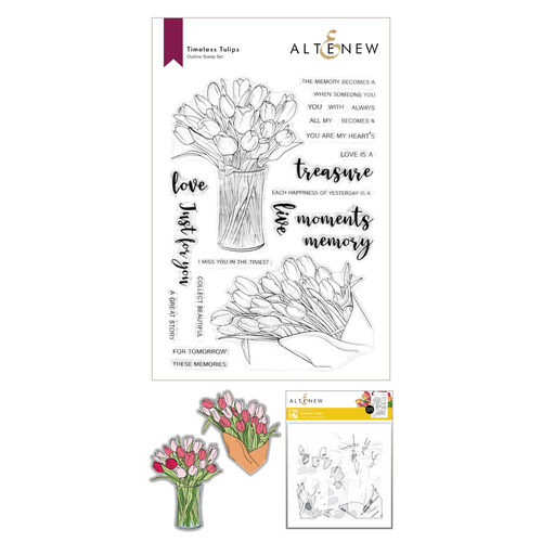 Altenew Timeless Tulips Stamp & Die & Stencil Bundle