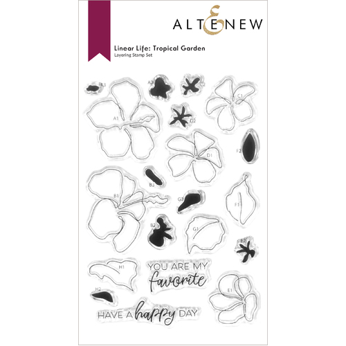 Altenew Linear Life- Tropical Garden Stamp Set