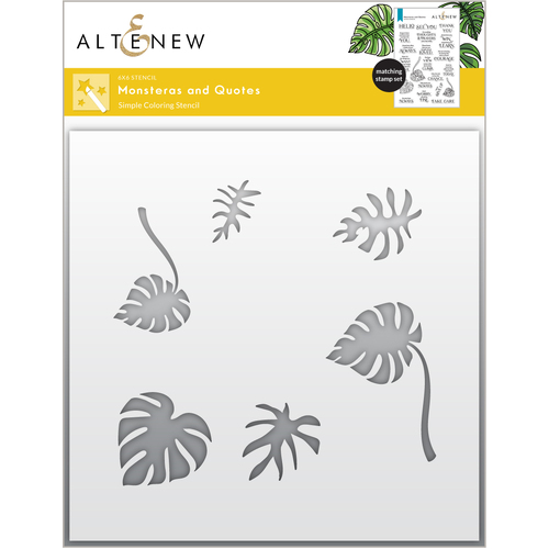 Altenew Monsteras and Quotes Simple Coloring Stencil