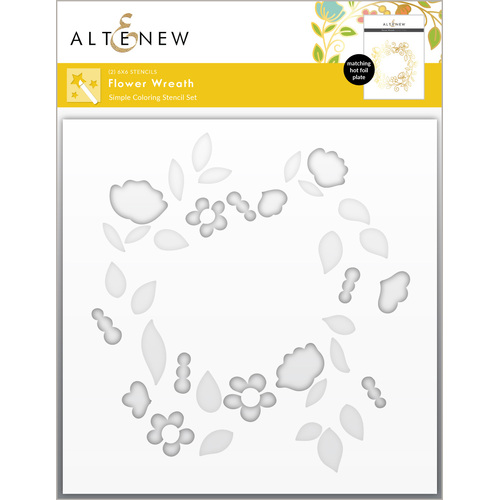 Altenew Flower Wreath Simple Coloring Stencil Set (2 in 1)