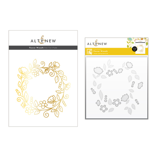 Altenew Flower Wreath Hot Foil Plate & Stencil Bundle