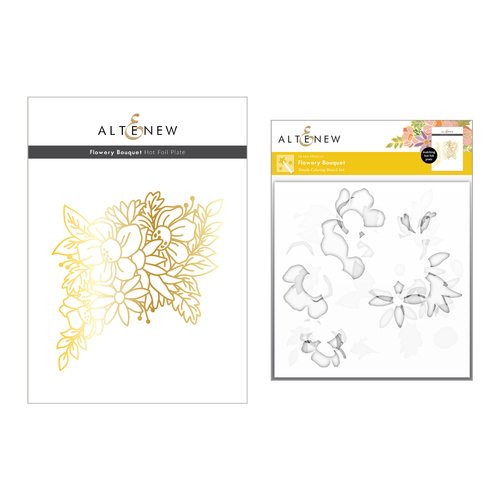 Altenew Flowery Bouquet Hot Foil Plate & Stencil Bundle