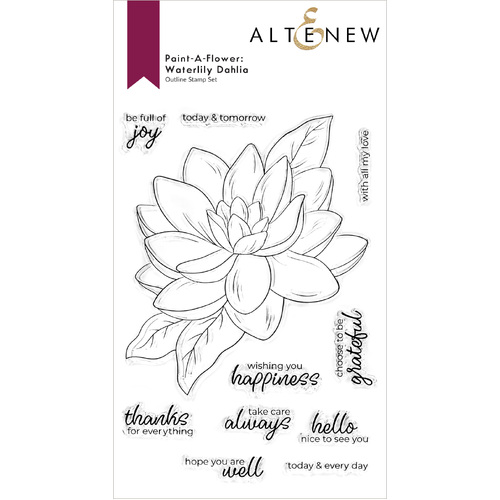Altenew Paint-A-Flower: Waterlily Dahlia Outline Stamp Set