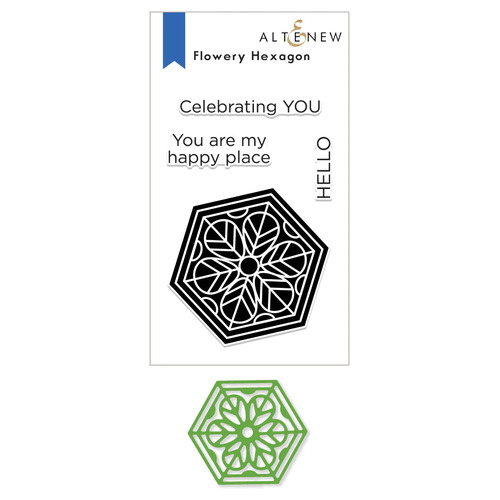 Altenew Flowery Hexagon Stamp & Die Bundle