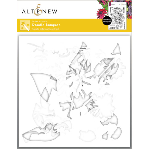 Altenew Doodle Bouquet Simple Coloring Stencil Set (5 in 1)