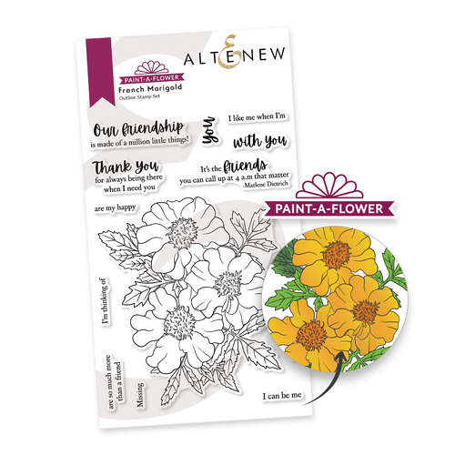 Altenew Paint-A-Flower- French Marigold Outline Stamp Set