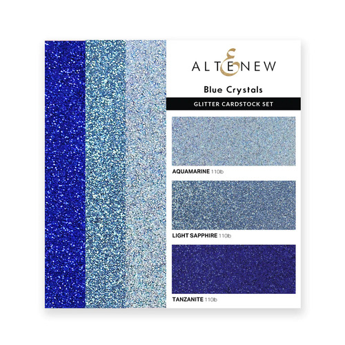 Altenew Blue Crystals Glitter Gradient Cardstock Set