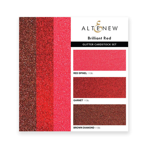 Altenew Brilliant Red Glitter Gradient Cardstock Set