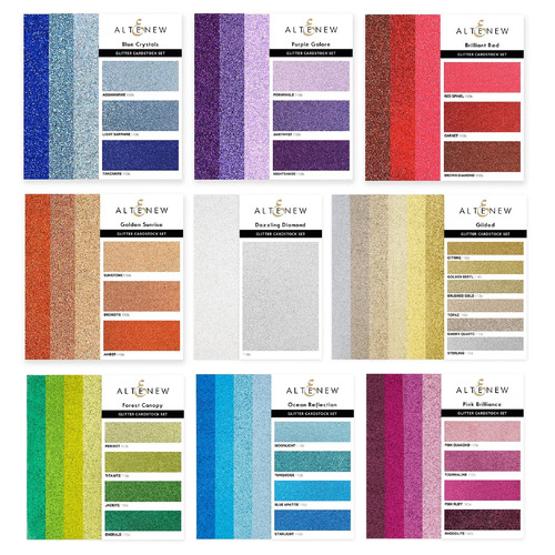 Altenew Sparkling Twilight and Sparkle & Dazzle Glitter Gradient Cardstock Bundle