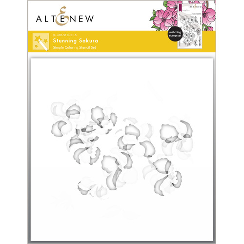 Altenew Stunning Sakura Simple Coloring Stencil Set (4 in 1)