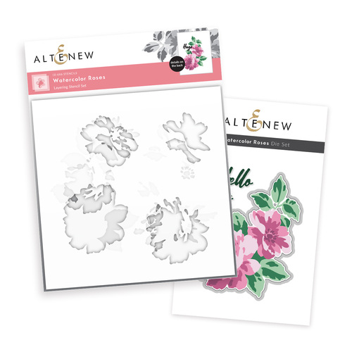 Altenew Watercolor Roses Stencil & Die Bundle