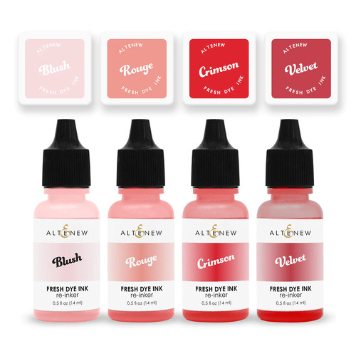 Altenew Fresh Dye Ink Mini Cube & Re-inker Bundle - Red Sunset 