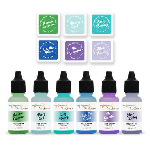 Altenew Ocean Dreams Fresh Dye Ink 6 Mini Cube & Re-inker Bundle
