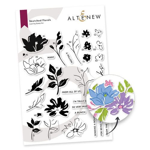 Altenew Sketched Florals Stamp Set